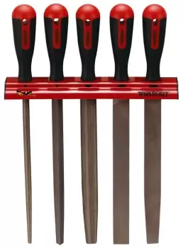 Teng Tools WRFL05 Set Of Five 10" Files On A Wall Rack