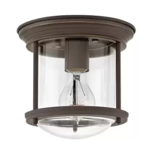 Hinkley Hadrian 1 Light Clear Glass Flush Mount - Oil Rubbed Bronze