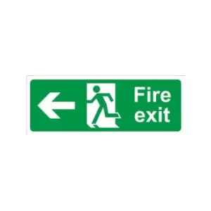 CASTLE PROMOTIONS Fire Exit Arrow Left - Self Adhesive Vinyl - 150mm x 400mm - SS011SA