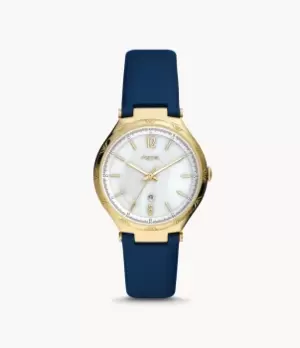 Fossil Women Ashtyn Three-Hand Date Blue Leather Watch