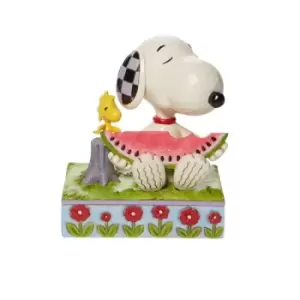 Snoopy and Woodstock eating Watermelon Figurine