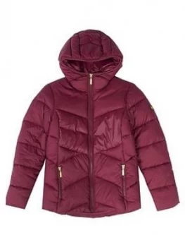 Barbour International Girls Lydden Hooded Jacket - Port, Size 14-15 Years, Women