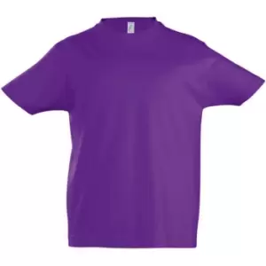 SOLS Kids Unisex Imperial Heavy Cotton Short Sleeve T-Shirt (2yrs) (Dark Purple)