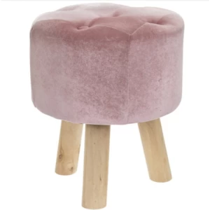 Pink Velvet Stool By Lesser & Pavey