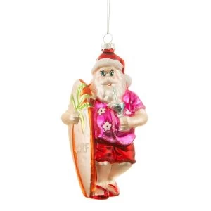 Sass & Belle Surf Santa Shaped Bauble