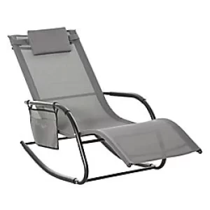 Outsunny Rocking Chair 84A-160V70CG Metal, Breathable Mesh Black, Grey