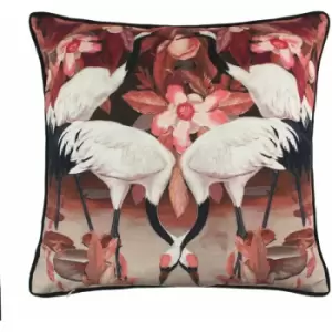 Scatter Box West Lake Digital Printed Piped Feather Filled Cushion, Blush, 45 x 45 Cm