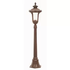 Loops - Outdoor IP44 1 Bulb Short Mini Lamp Post Rusty Bronze Patina LED E27 100W