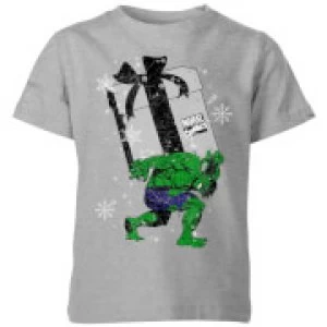 Marvel The Incredible Hulk Christmas Present Kids Christmas T-Shirt - Grey - 9-10 Years