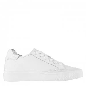 DKNY Reese Leather Trainers - White WHT