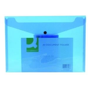 Q-Connect Polypropylene Document Folder A4 Blue Pack of 12 KF03596