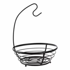 Maison By Premier Fruit Basket With Banana Hanger - Matte Black