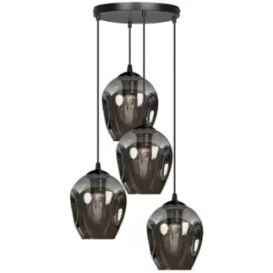 Emibig Istar Black Cluster Pendant Ceiling Light with Graphite Glass Shades, 4x E27