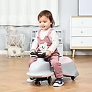 Homcom Ride on Wiggle Car with LED Flashing Wheels Grey,Pink