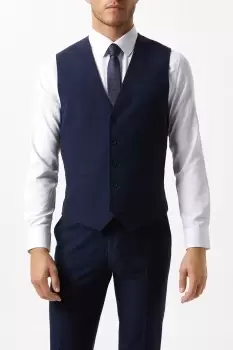 Slim Fit Navy Twill Suit Waistcoat