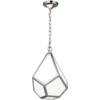 Elstead - Diamond - 1 Light Small Ceiling Pendant Polished Nickel, E27