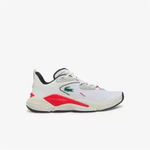 Lacoste Mens Aceshot Textile and Synthetic Trainers Size 9 UK White / Red