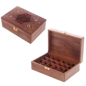 Sheesham Wood Floral Compartment Box Large