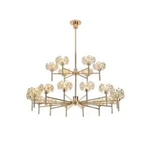 Salisbury 20 Light G9 2-Tier Light With French Gold And Crystal Shade