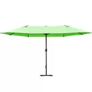 Outsunny Sun Umbrella Canopy Double-side Crank Sun Shade Shelter 4.6M - Green