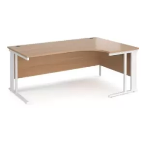 Office Desk Right Hand Corner Desk 1800mm Beech Top With White Frame 1200mm Depth Maestro 25 MCM18ERWHB