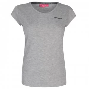 LA Gear V Neck T Shirt Ladies - Grey Marl