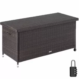 Tectake Garden Storage Box Kiruna - Outdoor Furniture Cushion Storage 120X55X61.5cm, 270L Brown