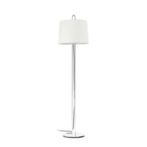 Montreal Floor Lamp Round Tappered Shade White, E27