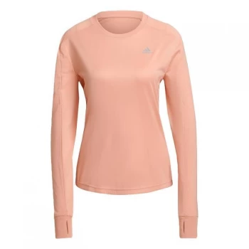 adidas Own the Run Long-Sleeve Top Womens - Ambient Blush