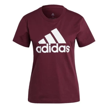 adidas LOUNGEWEAR Essentials Logo T-Shirt Womens - Victory Crimson / White