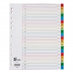 Elite A4 File Dividers Multicoloured Tabs Polypropylene A Z Extra Wide