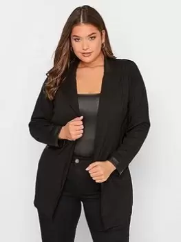 Yours PU Detail Blazer - Black, Size 20, Women