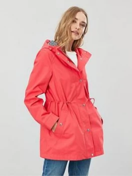 Joules Shoreside Waterproof A-line Coat - Red, Size 18, Women