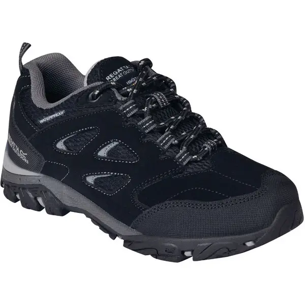 Regatta Boys & Girls Holcombe Low Isotex Waterproof Walking Shoes UK Size 12 (EU 31) Black/Granit RKF572-9V8-12