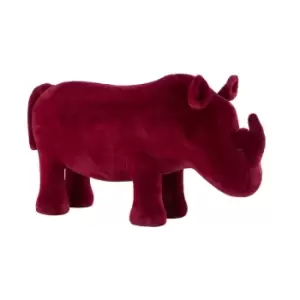 Interiors by PH Rhino Animal Chair Maroon Faux Fur