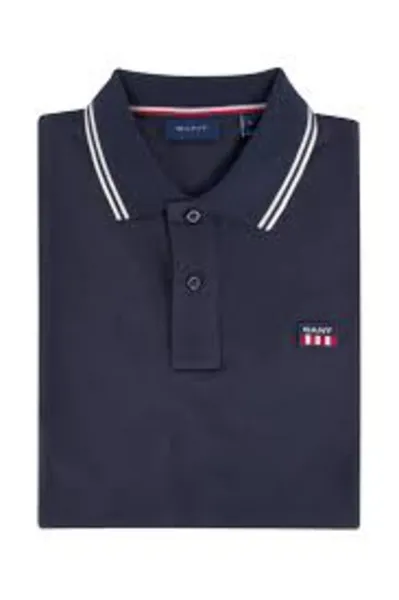 Gant Regular Contrast Pique Polo Shirt Evening Blue XL