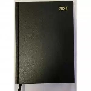 ValueX Diary A4 2 Day Per Page 2024 Black - BUSA42 Black 20889SY