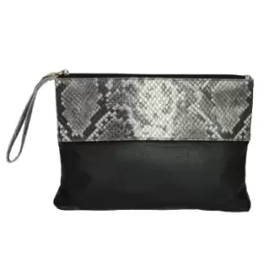 Eastern Counties Leather Womens/Ladies Courtney Clutch Bag (One size) (Black/Grey Foil)