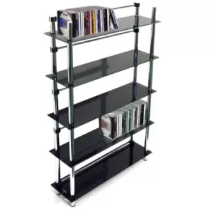 Techstyle 5 Tier 165 DVD / Bluray / 250 Cd / Media Storage Shelves Black