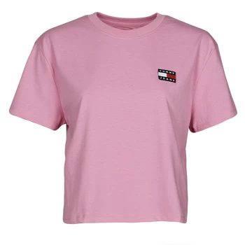 Tommy Jeans TJW TOMMY BADGE TEE womens T shirt in Pink - Sizes S,M,L,XL,XS,XXS