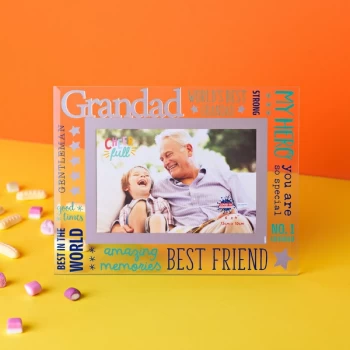 6" x 4" Cheerful Glass Photo Frame - Grandad