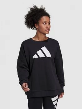 adidas Future Icons 3 Bar Crew - Black, Size 2Xs, Women