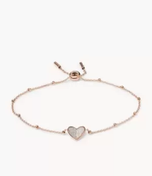 Fossil Women Flutter Hearts Rose Gold-Tone Stainless Steel Chain Bracelet