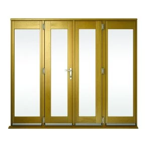 Wickes Albery Pattern 10 Solid Oak Laminate French Doors 8ft with 2 Side Lites 600mm