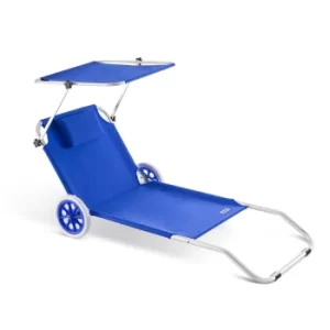 Sun Lounger Kreta Blue Aluminium with Castors