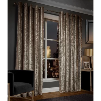 Biba Luxury Crushed Velvet Curtains - Champagne