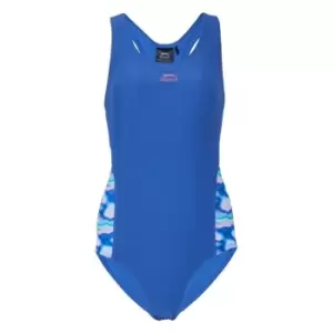 Slazenger Splice Racerback Swimsuit Womens - Blue