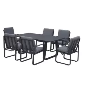 Babingley 6 Seater Dining Set Anthracite