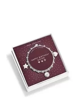 Joma Jewellery LIFE'S A CHARM HAPPY BIRTHDAY SISTER BRACELET, Silver, Women