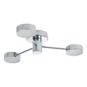 Spa Edessa LED 5 Light Ceiling Light 15W Cool White Opal and Chrome